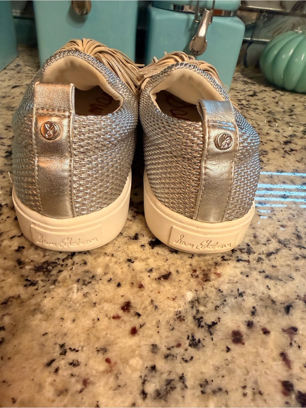 Sam Edelman Silver Metallic Tassel Slip-On Sneakers Size 8M - Picture 6 of 11